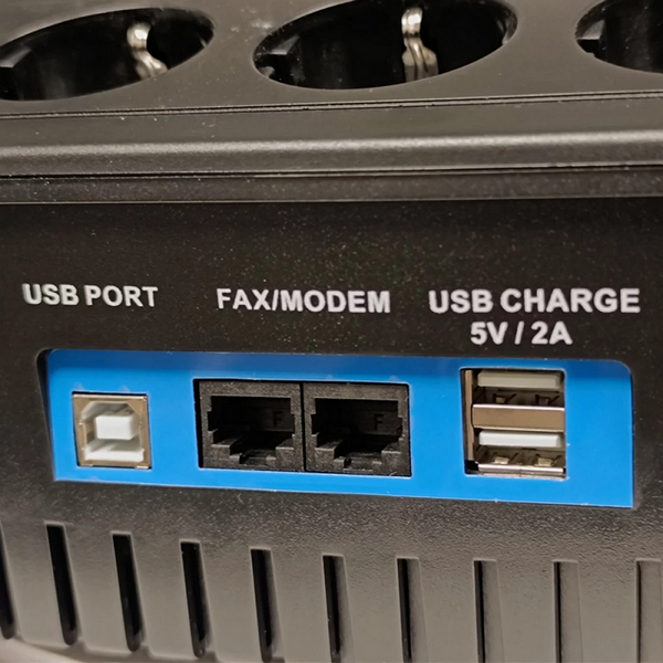 UPS Ultra Power 650VA/360W, (3 steps of AVR, Процессор controlled), USB, 8 Schuko, 2 IEC, plastic case 89337 фото