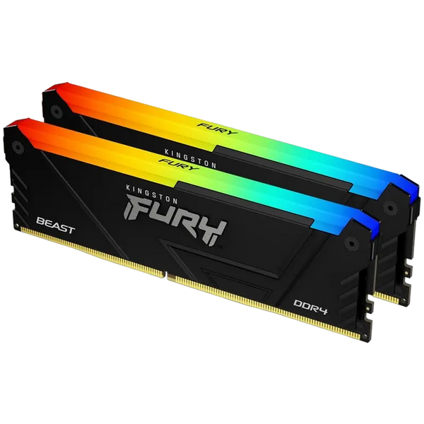 16GB DDR4-3600MHz Kingston FURY Beast RGB (Kit of 2x8GB) (KF436C17BB2AK2/16), CL17-21-21, 1.35V, Bl 230024 фото