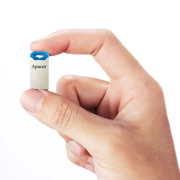 32GB USB2.0 Flash Drive Apacer "AH111", Silver-Blue, Super-Mini, Metal, Capless (AP32GAH111U-1) 88139 фото