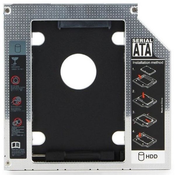 Laptop DVD slot adapter for 2.5'' drive, 9.5 mm heigh, Gembird, MF-95-01 82319 Imagini