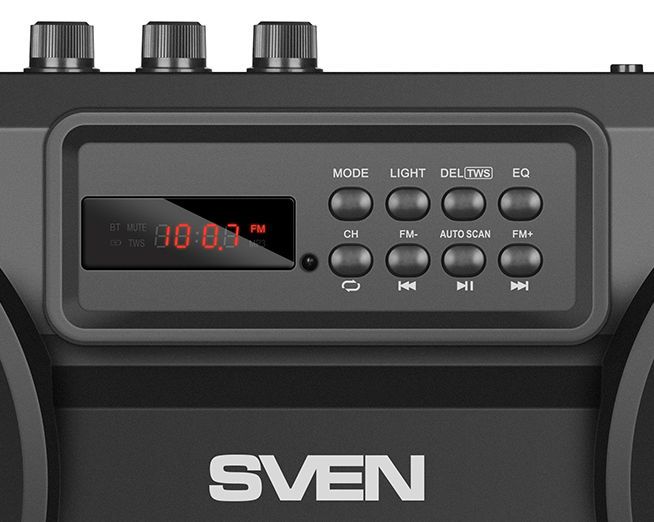 Speakers SVEN "PS-580" 36w, Black, Bluetooth, FM, USB, microSD, LED-display, RC, 2x2000mA*h 118996 фото