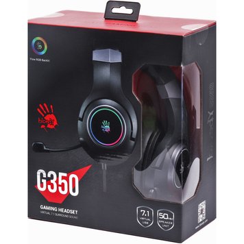 Gaming Headset Bloody G350, 50mm drivers, Neodymium magnet, 20-20kHz, 16 Ohm, 110db, RGB, USB 120419 фото