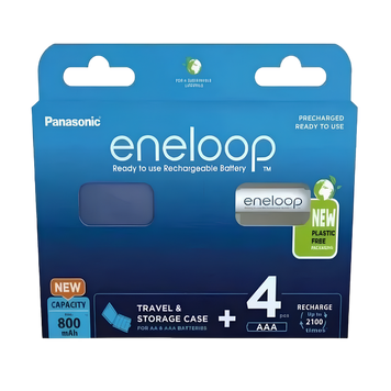 AAA Eneloop 800mAh, Blister*4, Panasonic, with Batterybox, BK-4MCDEC4BE 209958 фото