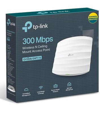 Wi-Fi N Access Point TP-LINK "EAP115", 300Mbps, Omada Centralized Management, PSU/PoE 84940 фото