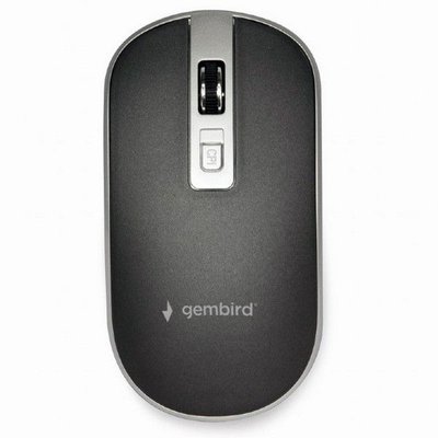 Wireless Mouse Gembird MUSW-4B-06-BS 800-1600 dpi, 4 buttons, Ambidextrous, 1xAA, Black/Silver 145963 фото
