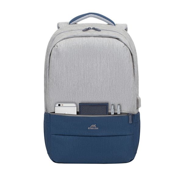 Backpack Rivacase 7567, for Laptop 17,3" & City bags, Gray/Dark Blue 137273 фото