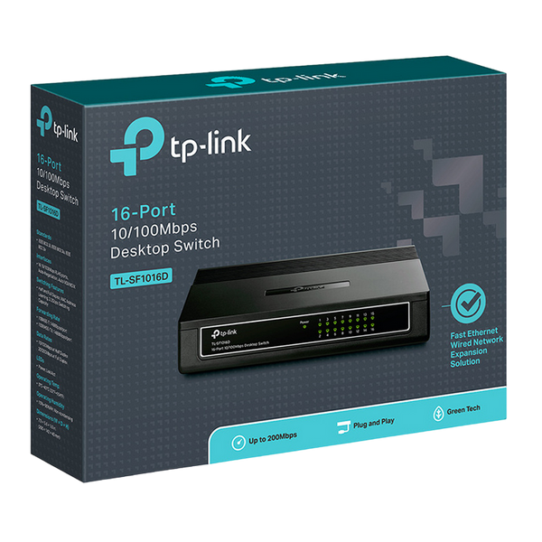 16-port 10/100Mbps Desktop Switch TP-LINK " TL-SF1016D", Plastic Case 19555 Imagini