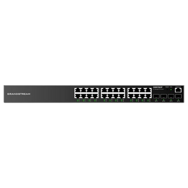 24-port Gigabit Managed PoE Switch, Grandstream "GWN7803P", 4xSFP, steel case, 360W Budget 203480 Imagini