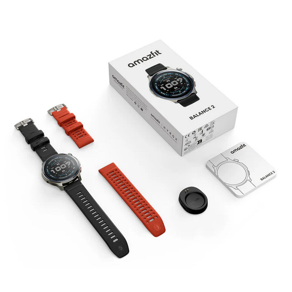 Xiaomi Amazfit Balance 2, Silver (Black+Red Silicone Straps) 249257 Imagini