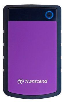 1.0TB (USB3.1) 2.5" Transcend "StoreJet 25H3P", Rubber Grey/Violet, Anti-Shock, One Touch Backup 46973 Imagini