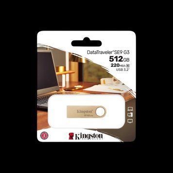512GB USB3.2 Flash Drive Kingston DataTraveler SE9 G3 (DTSE9G3/512GB), Gold, Metal Case, Key Ring ( 216305 Imagini