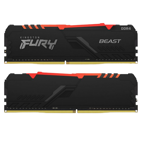 32GB DDR4-3600MHz Kingston FURY Beast RGB (Kit of 2x16GB) (KF436C18BBAK2/32), CL18-22-22, 1.35V,Blk 203810 фото