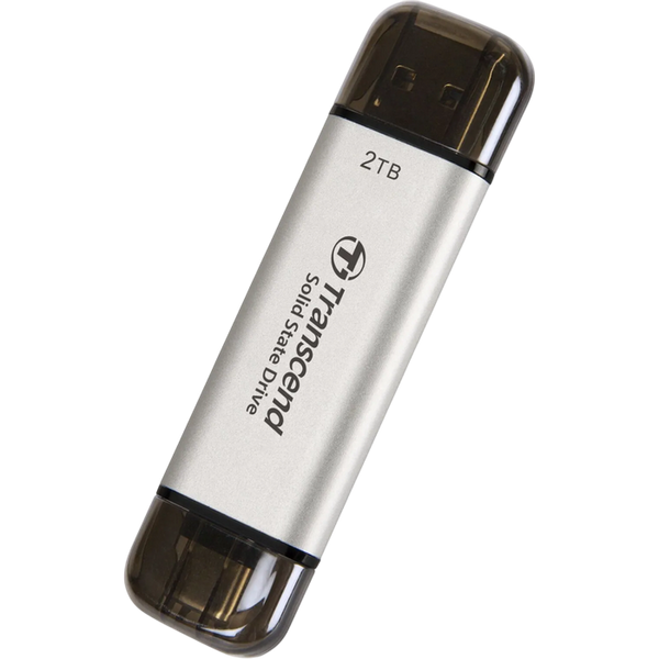 2.0TB Transcend Portable SSD ESD310S Silver, USB-A/C 3.2 (71.3x20x7.8 mm, 11g, R/W:1050/950 MB/s) 213923 фото