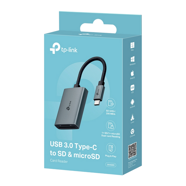 Type-C USB3.0 Card Reader TP-Link "UA430C", SD, MicroSD 3.0, UHS-I 235119 Imagini