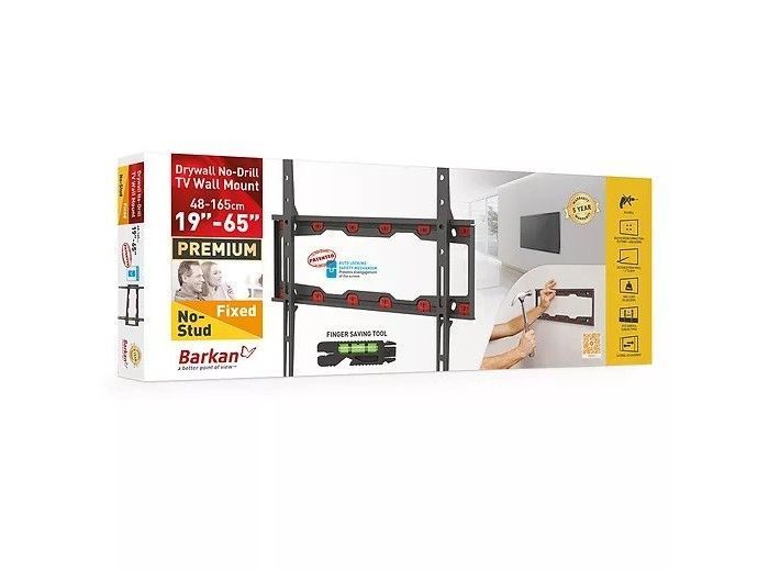 Wall Mount No-Drill Barkan 'ND300'' Black 19" - 65" Fixed, max.37kg, VESA mm: up to 400x400mm 144215 фото