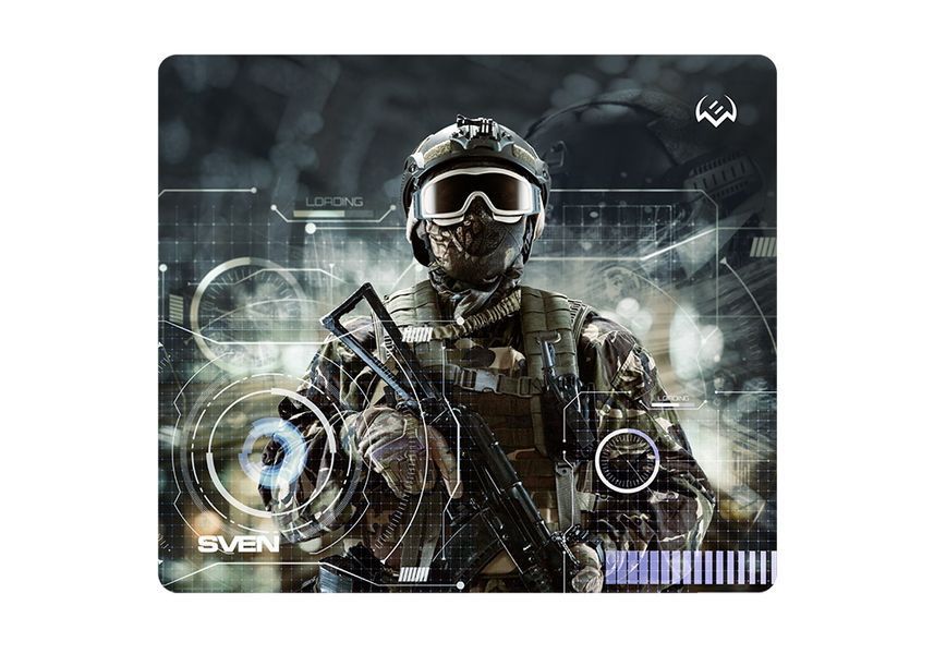 Gaming Mouse Pad SVEN MP-G01S Soldier, 230 x 200 x 2mm, Fabric surface, Rubberized base, Picture 141313 Imagini