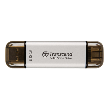 .512GB Transcend Portable SSD ESD310S Silver, USB-A/C 3.2 (71.3x20x7.8 mm, 11g, R/W:1050/950 MB/s) 207619 Imagini