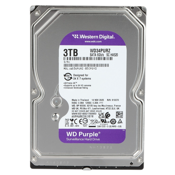 3.5" HDD 3.0TB-SATA-128MB Western Digital "Purple (WD34PURZ)", Surveillance, CMR 251273 Imagini