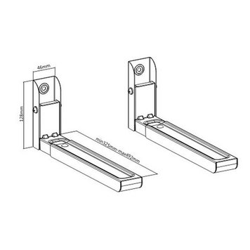 Universal wall brackets heavy duty steel, 30 kg, white, WM-U30-01-W 204619 фото