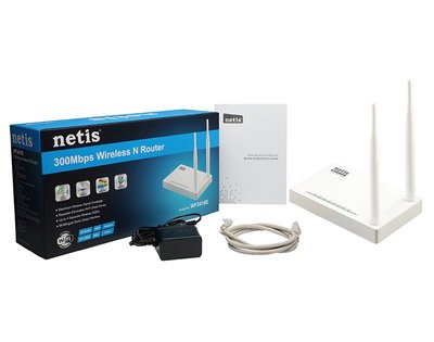Wi-Fi N Netis Router, "WF2419E", 300Mbps, MIMO, 2x5dBi Fixed Antennas, Dual Access, IPTV 77072 фото