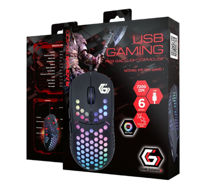 Gaming Mouse GMB RAGNAR-RX400, 800-7200 dpi, 6 buttons, 20G, Backlight, 103g, 1.8m 209296 фото