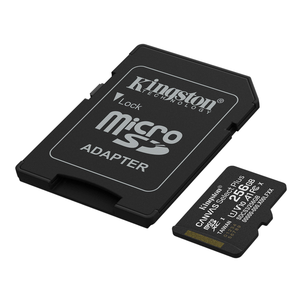 .256GB MicroSD (Class 10) UHS-I (U1) +SD adapter, Kingston Canvas Select Plus Gen3 "SDCS3/256GB" ( 236907 фото