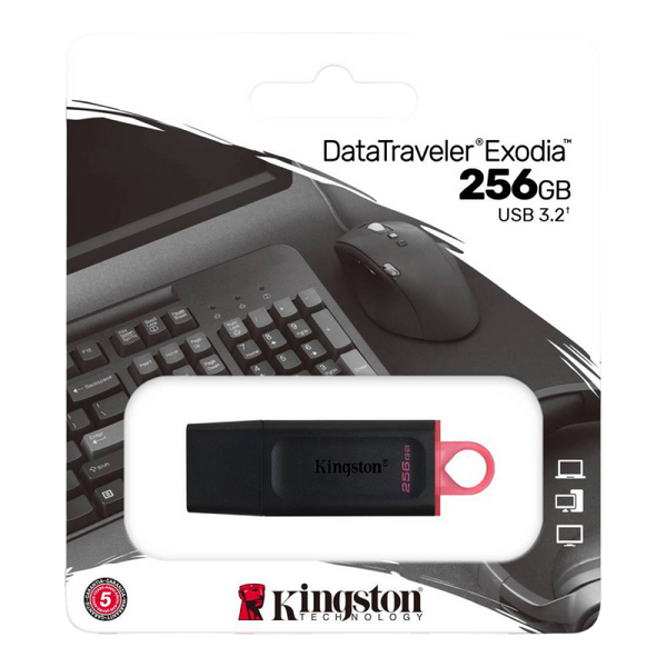 256GB USB3.2 Flash Drive Kingston DataTraveler Exodia (DTX/256GB), Black, Plastic, Classic Cap 146139 фото
