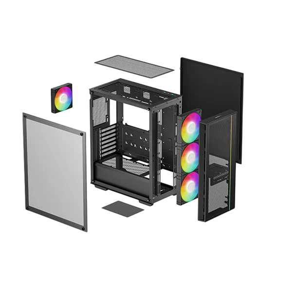 Case ATX Deepcool MATREXX 55 MESH v4, w/o PSU, 3x140mm & 1x120mm ARGB Вентиляторs, 2xUSB3.0, Front Mesh, Te 222097 фото