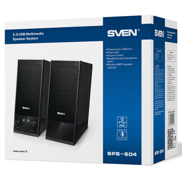 Speakers SVEN "SPS-604" Black, 6w, USB power 58132 фото