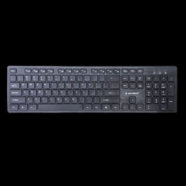 Wireless Keyboard & Mouse Gembird KBS-WCH-04-RU, Fn keys, Slim , 1600dpi, 4 buttons, Ambidextrous, 1 223902 фото