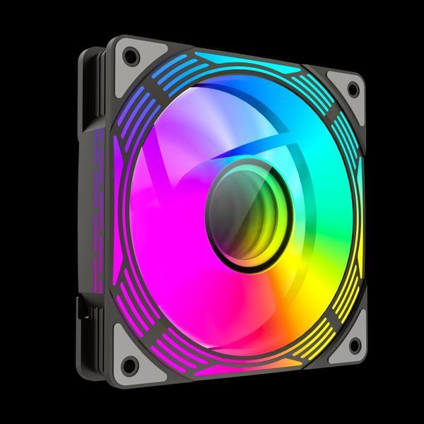 PC Case Вентилятор GAMEMAX FN12A-C8I, 120mm, ARGB, 31.21dB, 44.35 CFM, 800-1600RPM, Hydro Bearing, Black 207476 фото