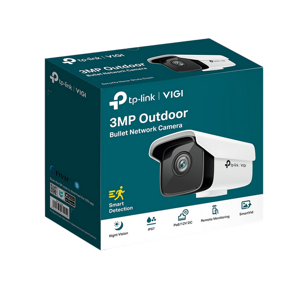 TP-Link Bullet Outdoor Network Camera,"VIGI C300HP-4", 4mm, 3MP, PoE, IP67 136348 Imagini