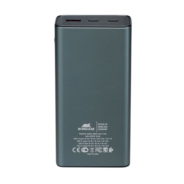 Acumulator extern Rivacase 20000 mAh QC 3.0/PD 22.5W, VA1022 227605 Imagini