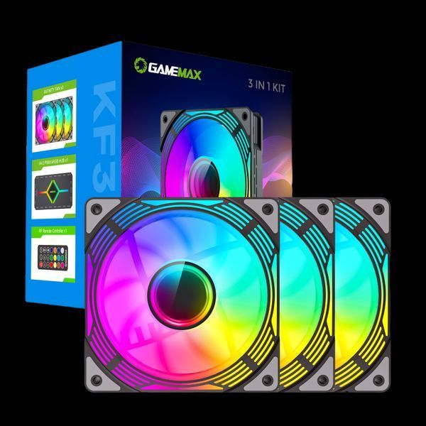 PC Case Вентилятор GAMEMAX FN12A-C8I, 120mm, ARGB, 31.21dB, 44.35 CFM, 800-1600RPM, Hydro Bearing, Black 207476 фото