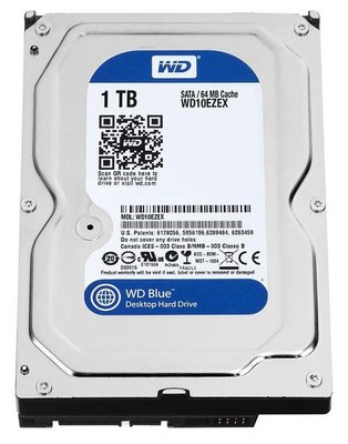 3.5" HDD 1.0TB-SATA- 64MB Western Digital "Blue (WD10EZEX)" 53011 фото