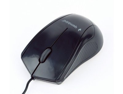 Mouse Gembird MUS-3B-02, Optical, 1000 dpi, 3 buttons, Ambidextrous, Black, USB 94086 фото