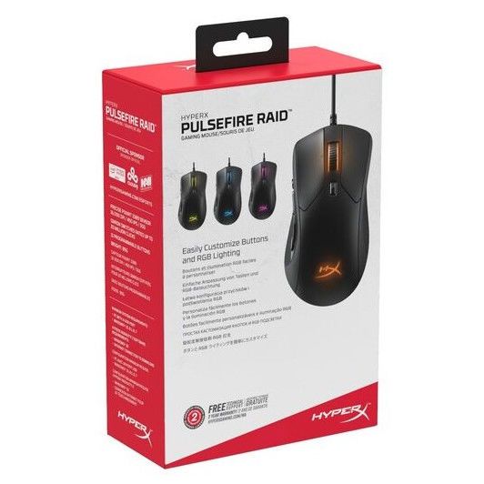 Gaming Mouse HyperX Pulsefire Raid, Optical, 800-16000 dpi, 11 buttons, Ambidextrous, RGB, 95g, USB 113400 фото