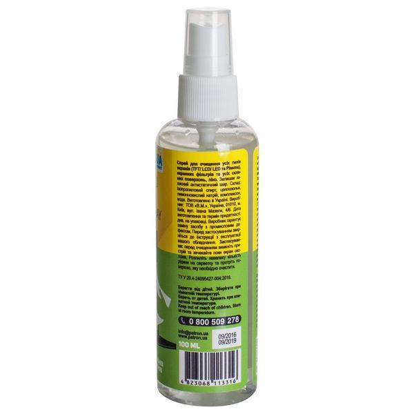 Cleaning liquid for screens PATRON "F3-008", Spray 100 ml 80957 фото