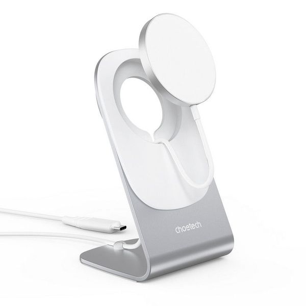 Wireless Magnetic Charger Stand CHOETECH, H046 + T518-F, White 204093 фото