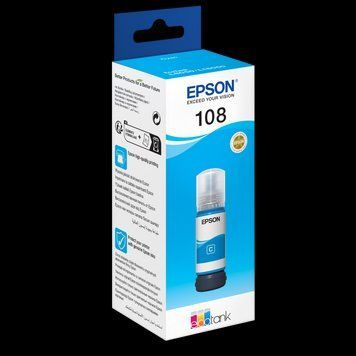 Ink Epson C13T09C24A, 108 EcoTank Cyan ink bottle 211265 фото