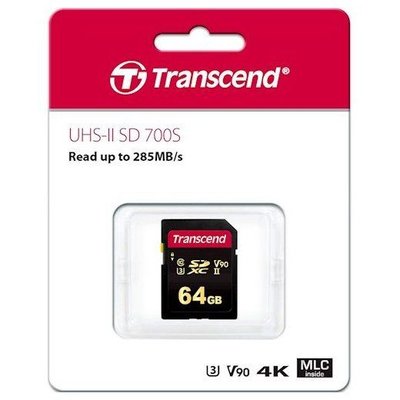 .64GB SDXC Card (Class 10) UHS-II, U3, Transcend "TS64GSDC700S" Ultra High Speed (R/W:285/180MB/s) 89391 фото