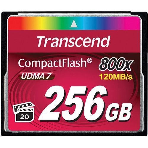 256GB CompactFlash Card, Hi-Speed 800X, Transcend "TS256GCF800" (R/W: 120/60MB/s) 133418 Imagini