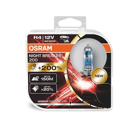 LAMPA CU HALOGEN OSRAM +200% H4 Night Breaker 12V 60/55W ID999MARKET_6593205 фото