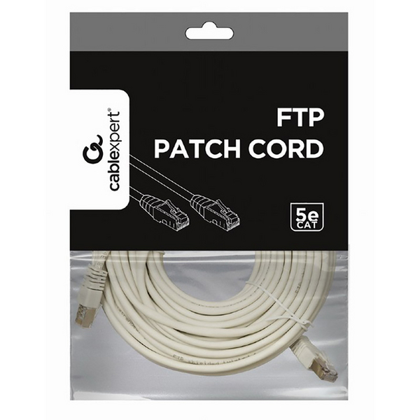 20m, FTP Patch Cord Gray, PP22-20M, Cat.5E, Cablexpert, molded strain relief 50u" plugs 48033 фото