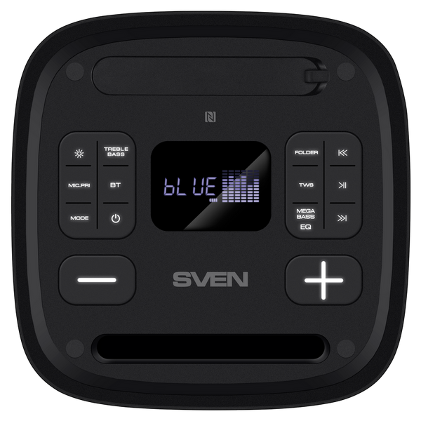 Partybox SVEN "PS-950" 160W, TWS, IPx4, Bluetooth, FM, USB, microSD, LED-display, 8800mA*h, Black 219160 фото