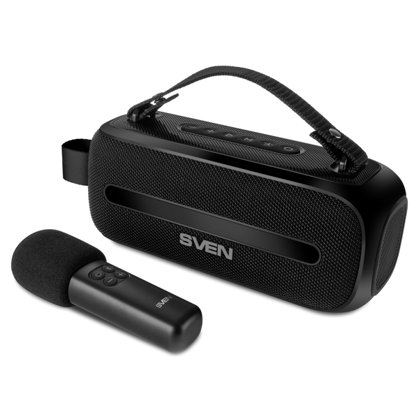 Speakers SVEN "PS-255", black, 12W, Bluetooth, FM, USB, karaoke mic, 3600mA*h 230666 Imagini