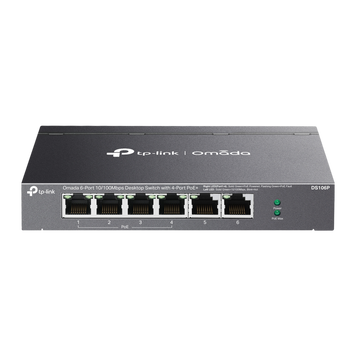 .6-port 10/100M TP-LINK PoE+ Switch, DS106P, with 4 Port PoE, 67W Budget, Autorecovery, steel case 229061 фото