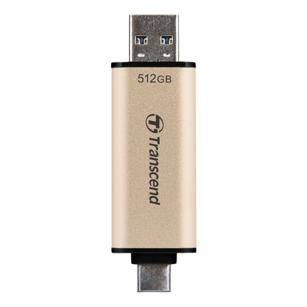 512GB USB3.1/Type-C Flash Drive Transcend "JetFlash 930C", Gold, Classic Cap,OTG (R/W:420/400MB/s) 138836 фото