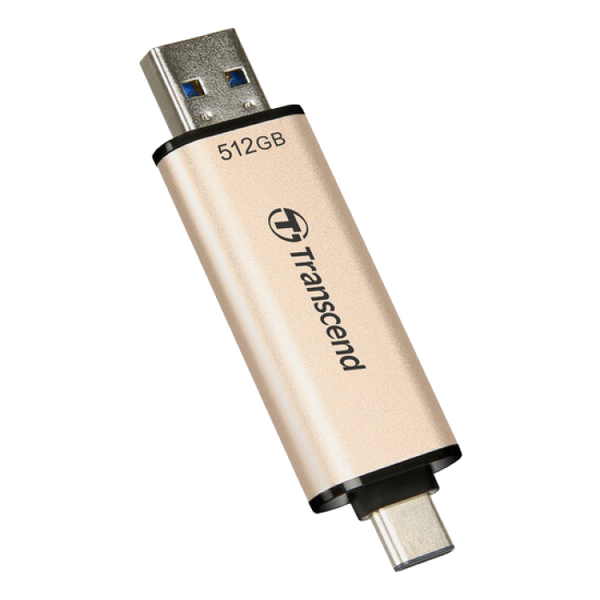 512GB USB3.1/Type-C Flash Drive Transcend "JetFlash 930C", Gold, Classic Cap,OTG (R/W:420/400MB/s) 138836 фото