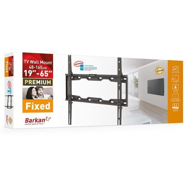 Wall Mount Barkan ''E302+'' Black 19" - 65" Fixed, max.50kg, VESA mm: up to 400x400mm 106375 Imagini